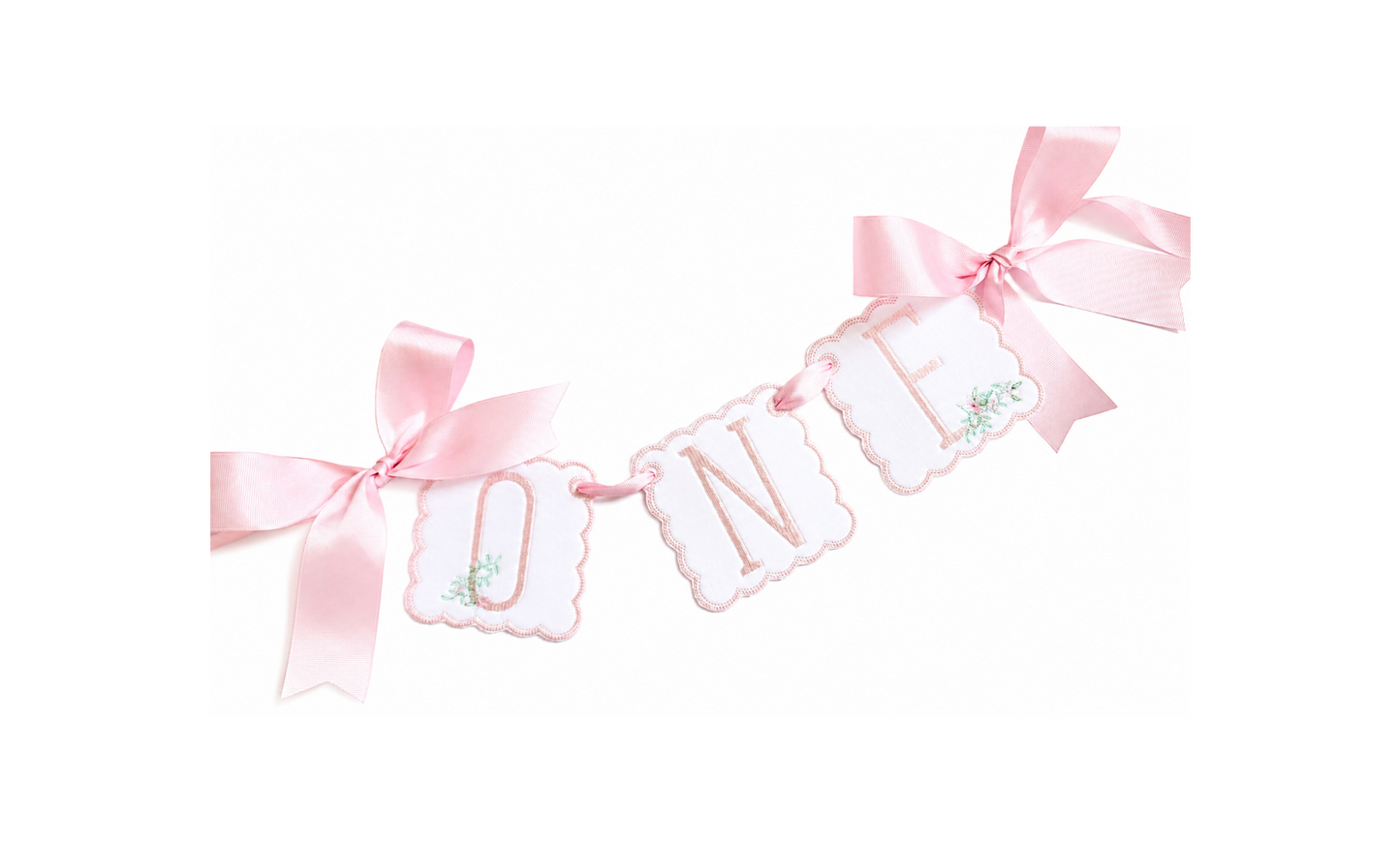 Pink Southern Floral Highchair Banner | Heirloom First Birthday High Chair Banner