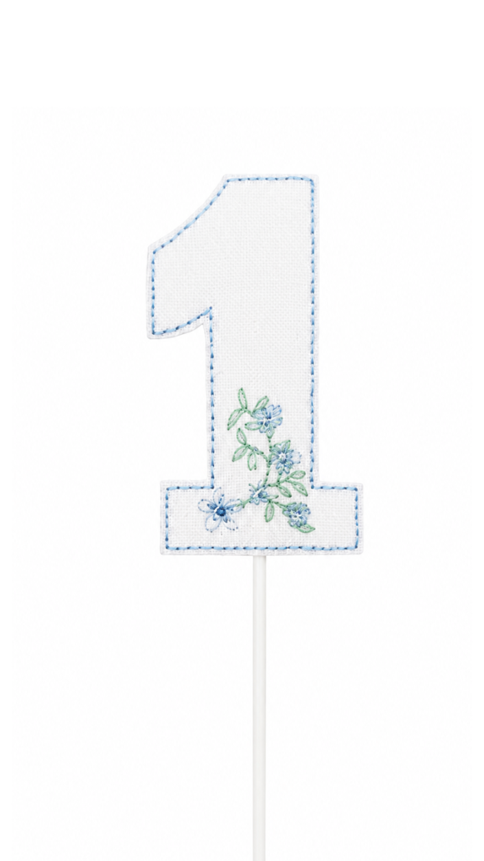 August Southern Floral Cake Topper | Heirloom First Birthday Keepsake
